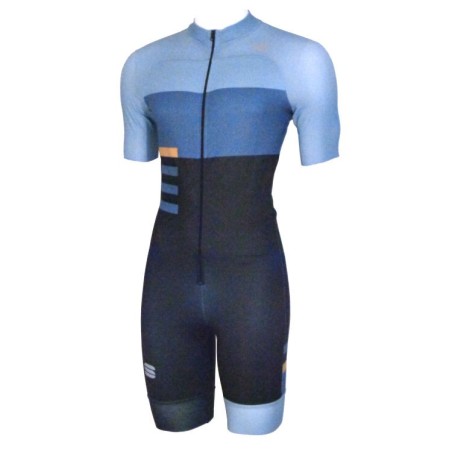 роллерный комбинезон Sportful  Training Rollerski Suit чёрно-серо-голубой
